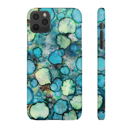 iPhone Samsung Galaxy Pixel5G Snap Case Phone Case Blue Bubbles