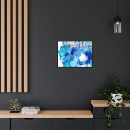 Blue Ice 2 Framed Canvas Print - Alja Design