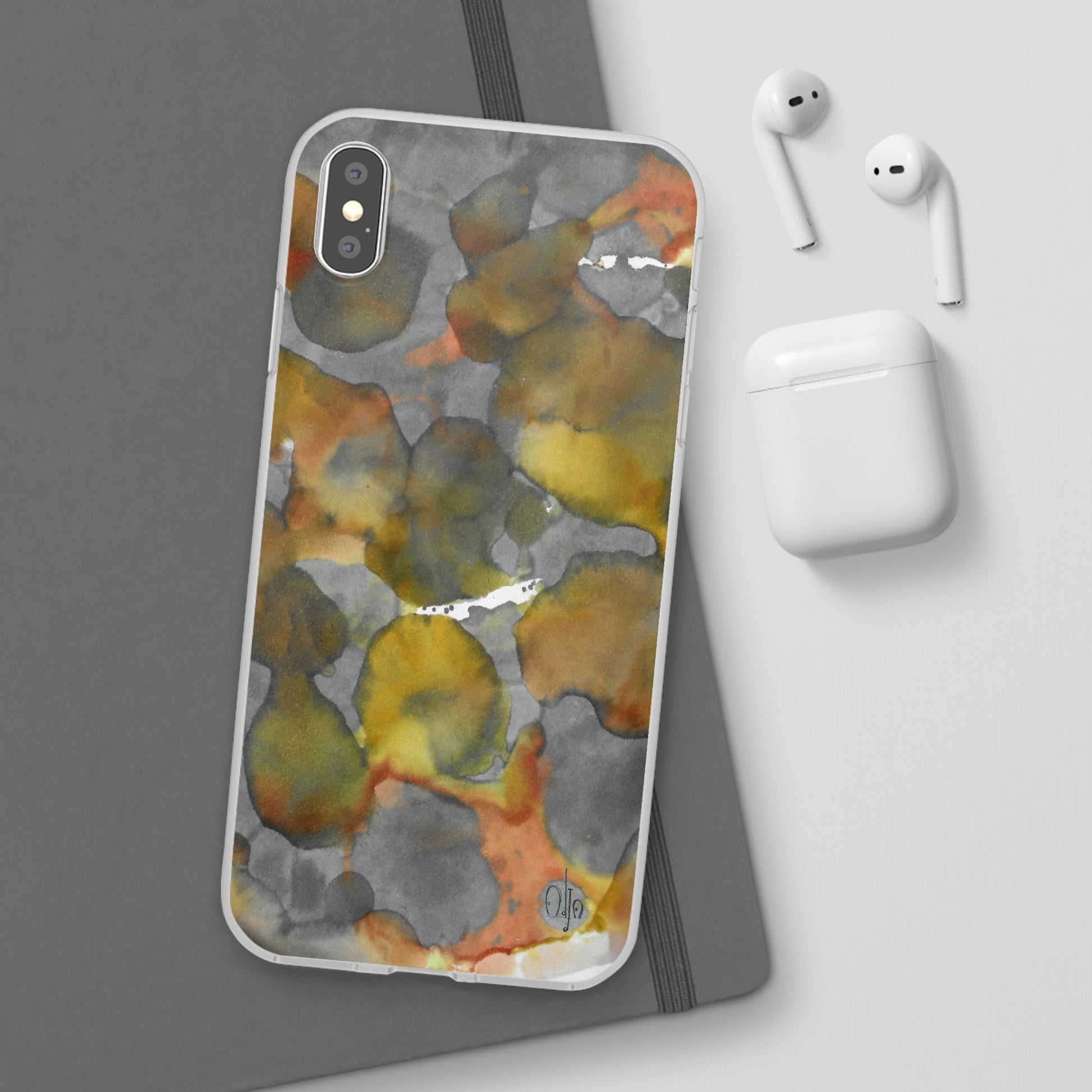 iPhone and Samsung Galaxy Flexi Phone Case Yellow Volcano - Alja Design