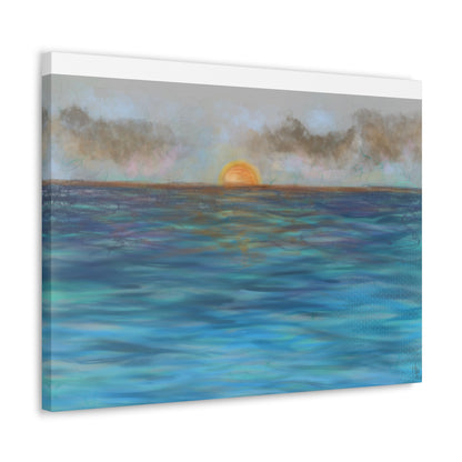 Blue Sunset Canvas Print - Alja Design