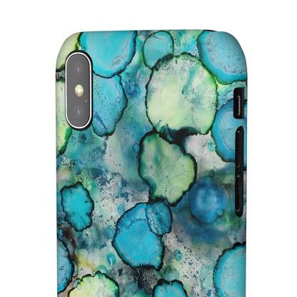 iPhone Samsung Galaxy Pixel5G Snap Case Phone Case Blue Bubbles