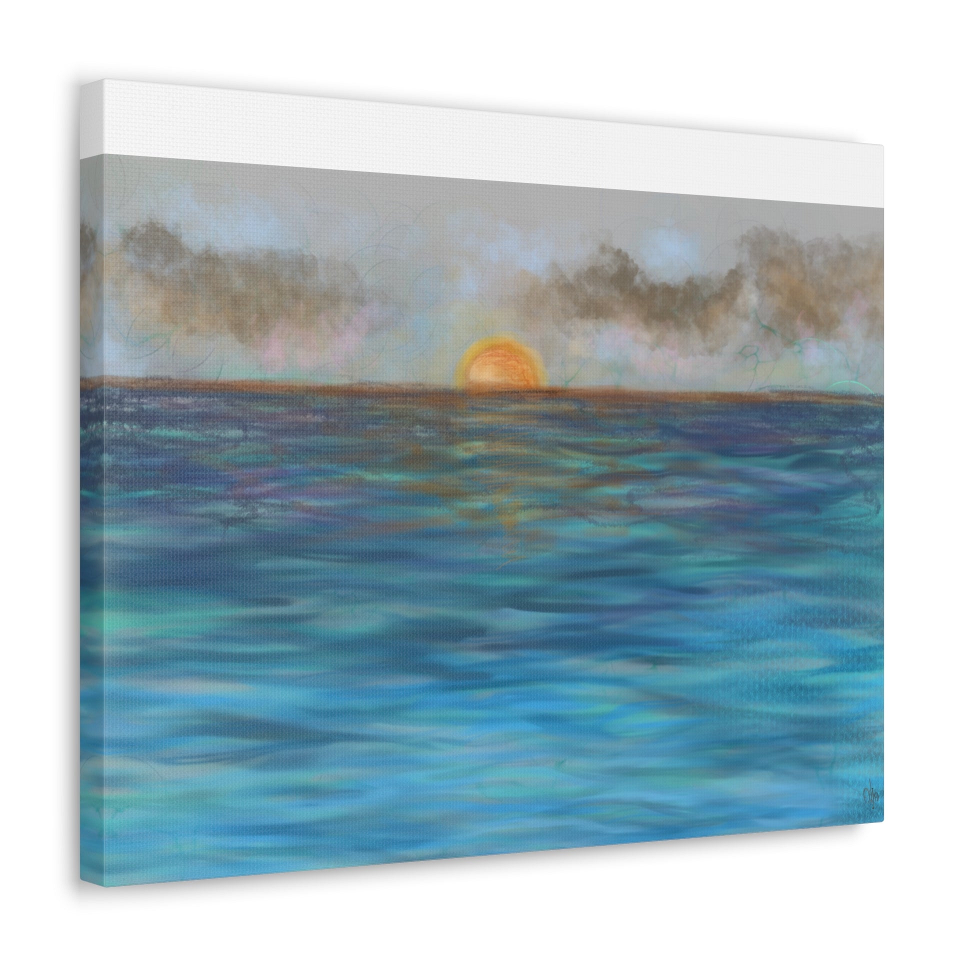 Blue Sunset Canvas Print - Alja Design