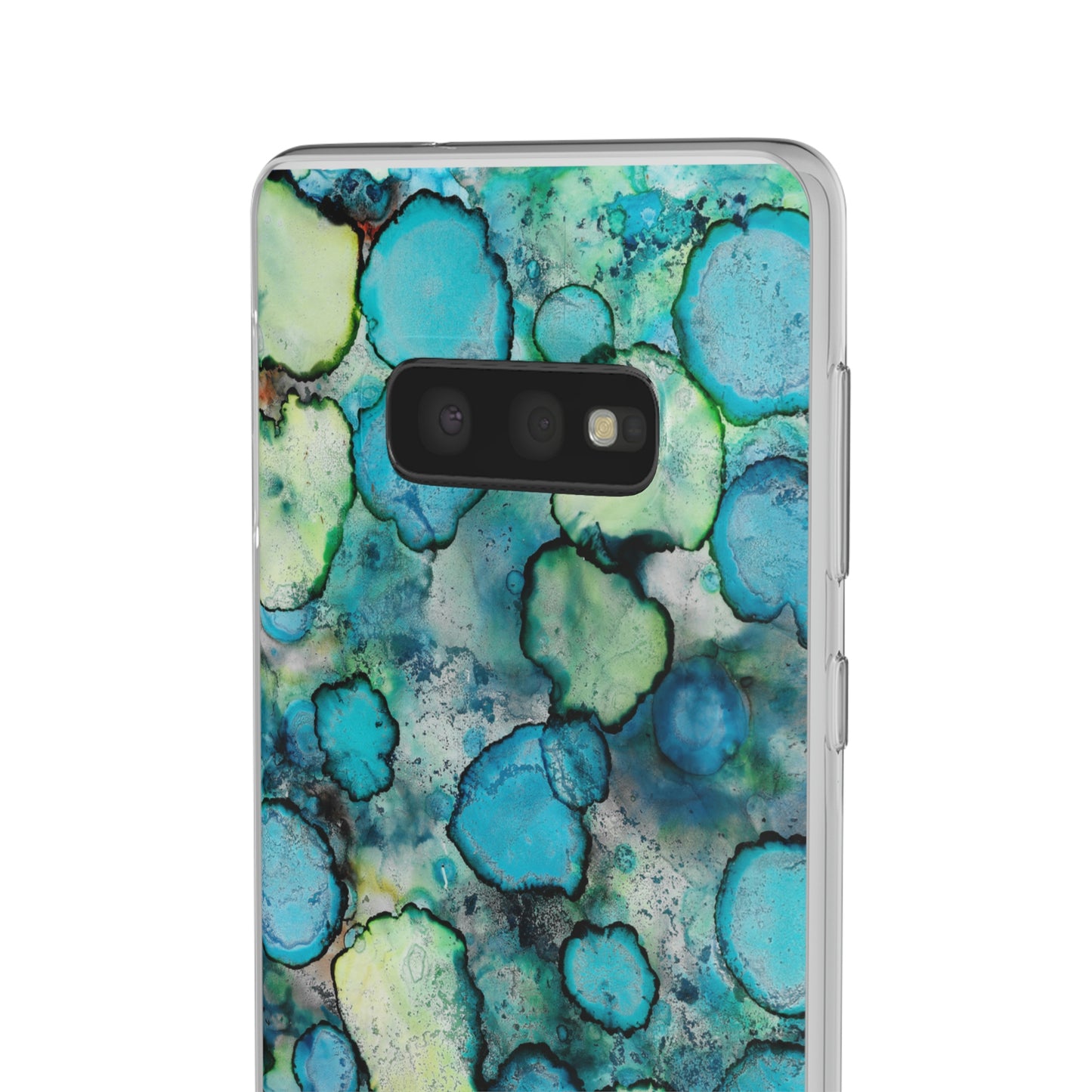 iPhone and Samsung Galaxy Flexi Phone Case Blue Bubbles - Alja Design