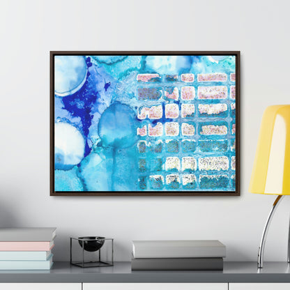 Blue Ice 11 Framed Canvas Print - Alja Design