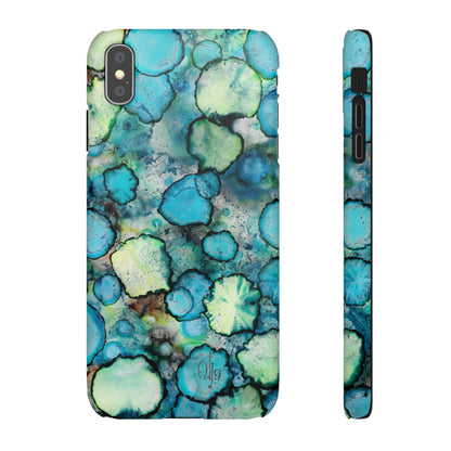 iPhone Samsung Galaxy Pixel5G Snap Case Phone Case Blue Bubbles