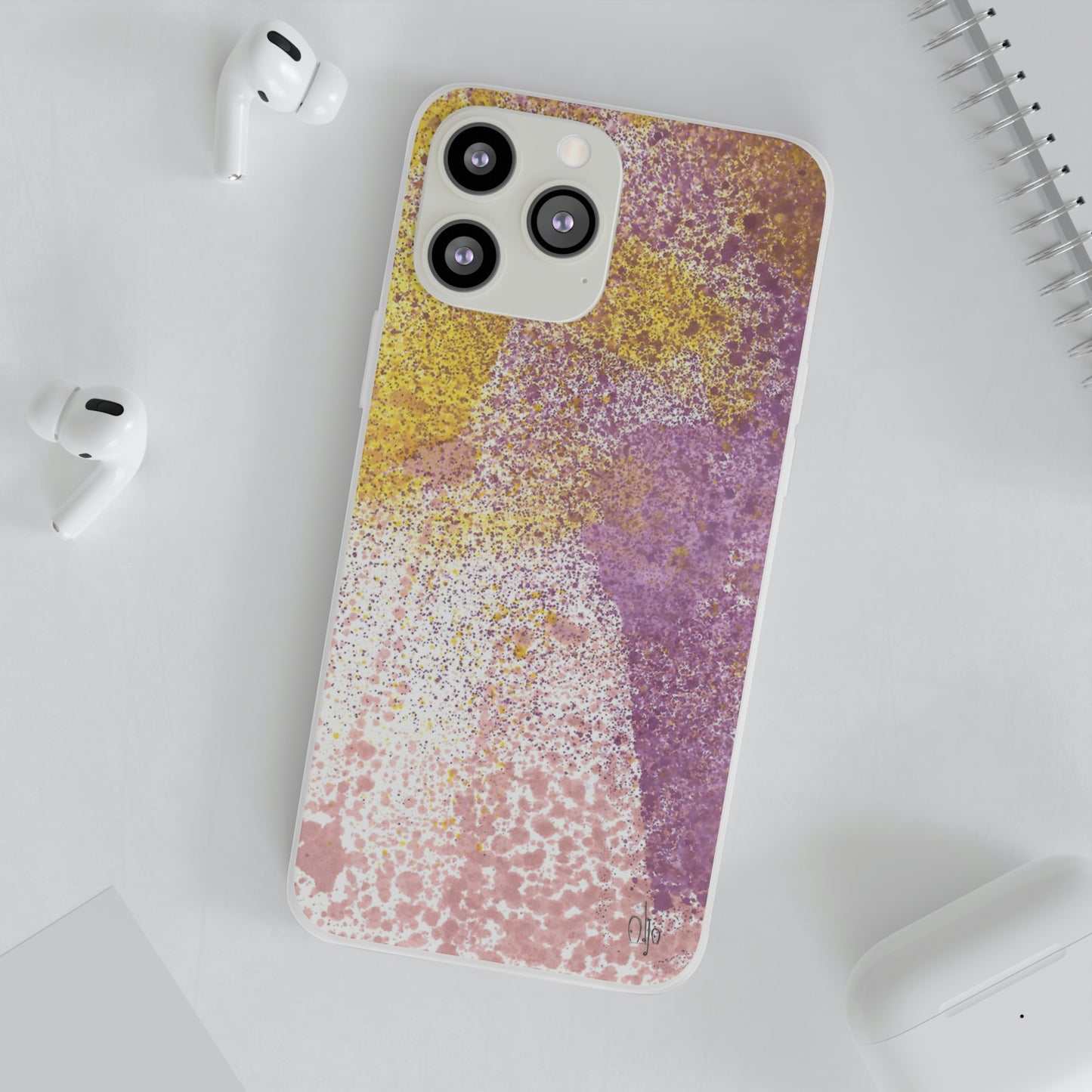 iPhone and Samsung Galaxy Flexi Phone Case Purple Blocks - Alja Design