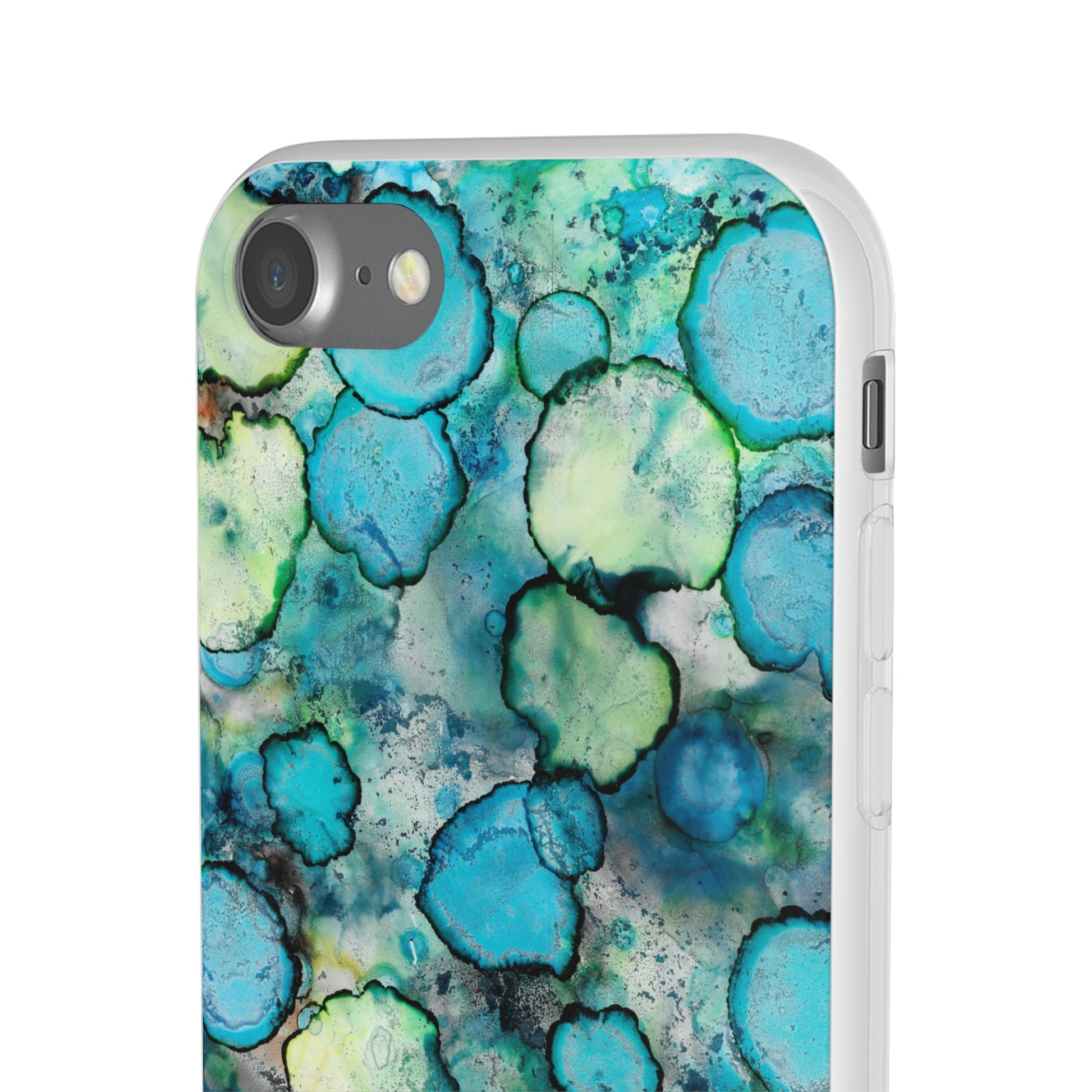 iPhone and Samsung Galaxy Flexi Phone Case Blue Bubbles - Alja Design