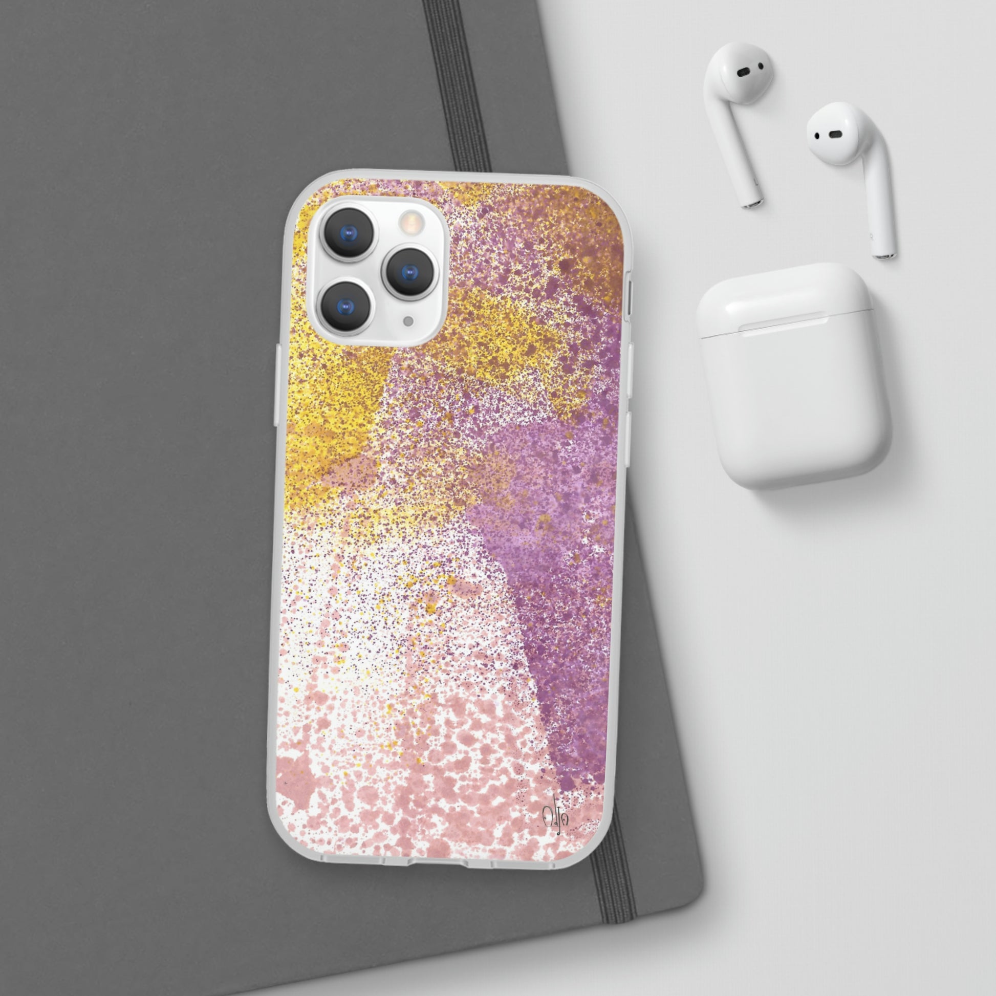 iPhone and Samsung Galaxy Flexi Phone Case Purple Blocks - Alja Design