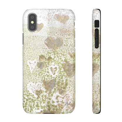 iPhone Samsung Galaxy Pixel5G Snap Case Phone Case Green Hearts