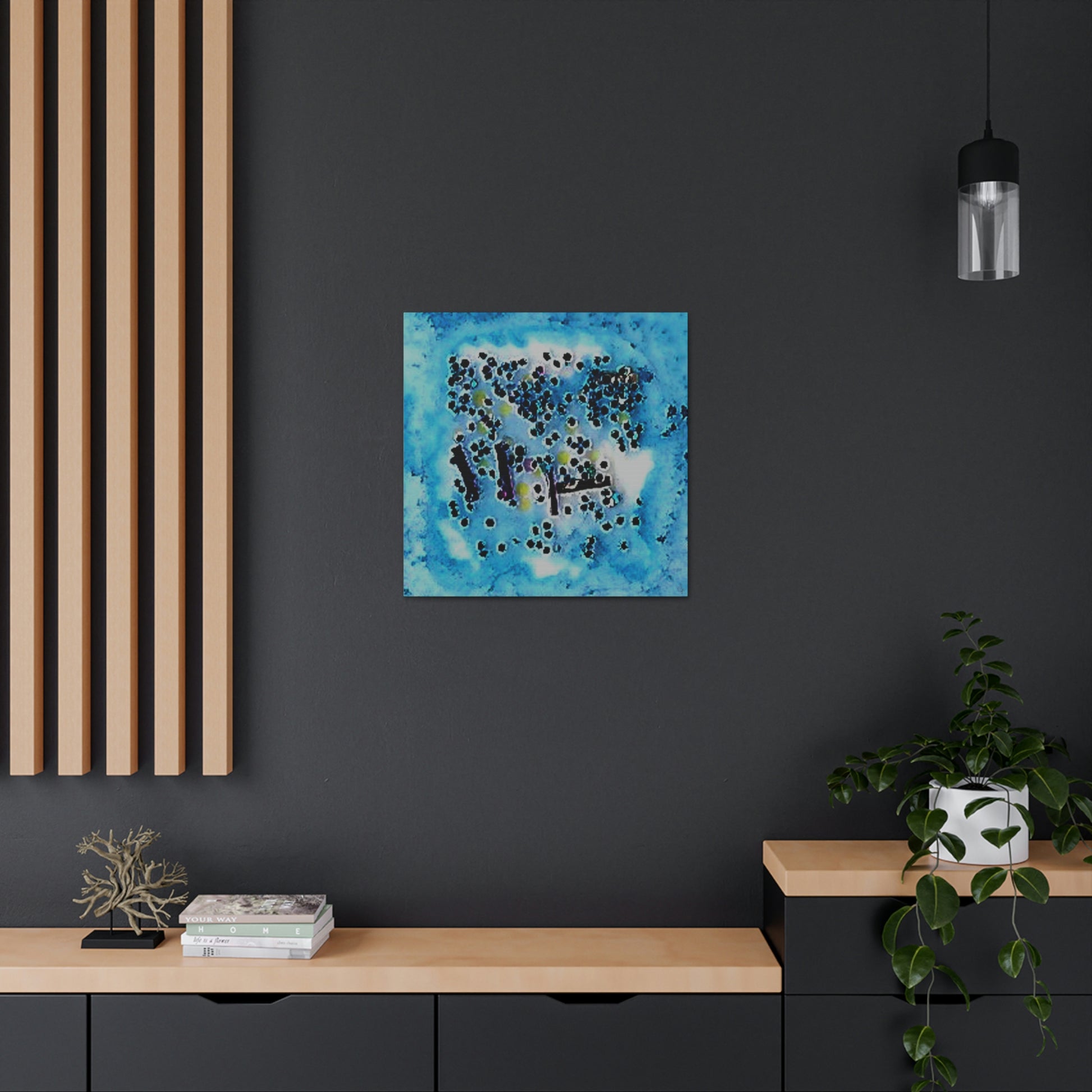 Fractal Blue 3 Canvas Print - Alja Design
