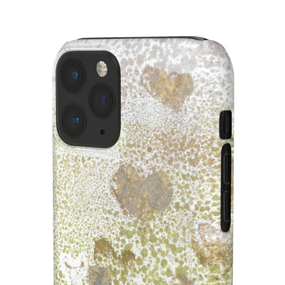 iPhone Samsung Galaxy Pixel5G Snap Case Phone Case Green Hearts