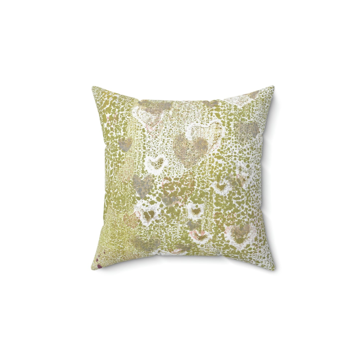 Green Hearts Square Pillow - Alja Design