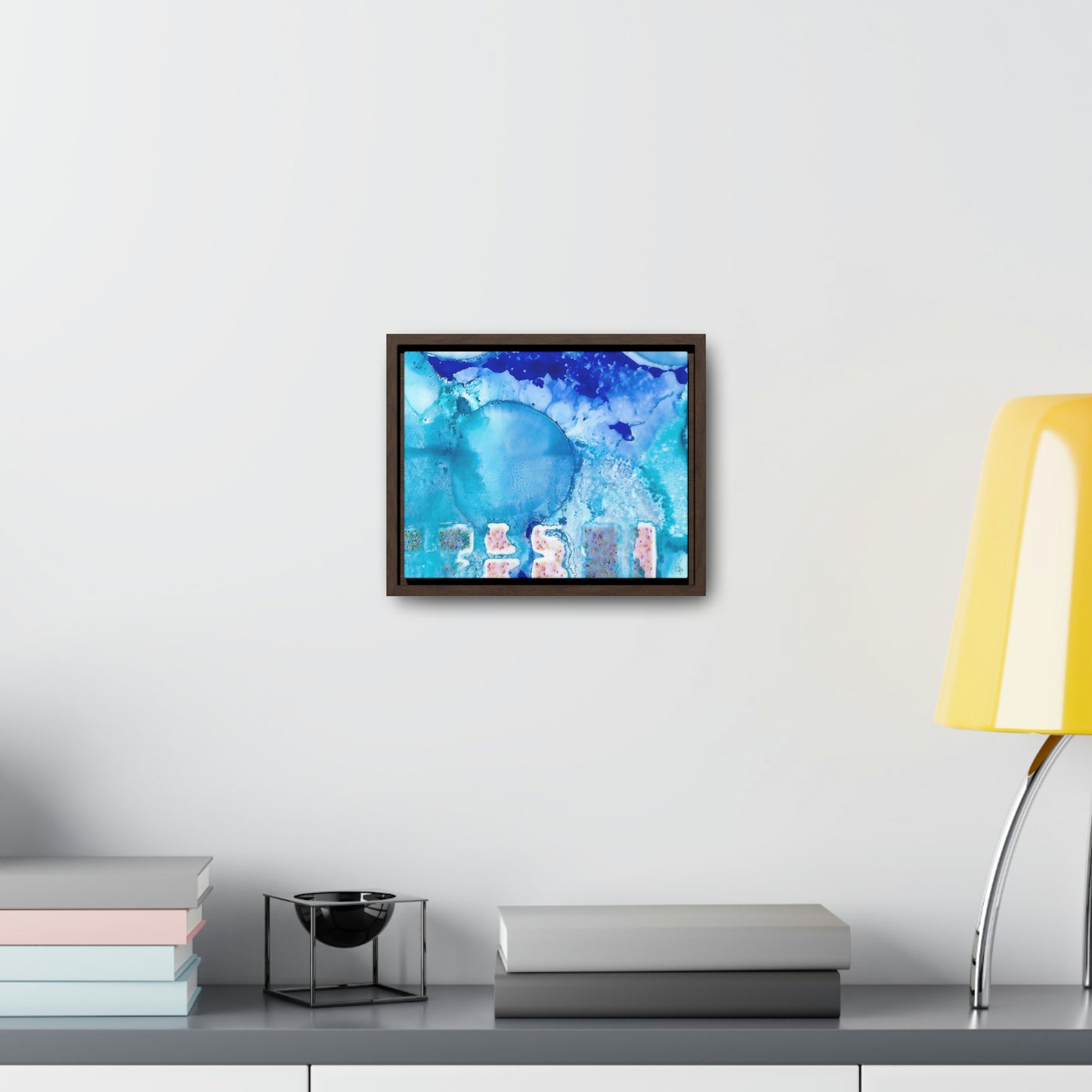 Blue Ice 9 Framed Canvas Print - Alja Design