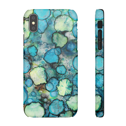 iPhone Samsung Galaxy Pixel5G Snap Case Phone Case Blue Bubbles