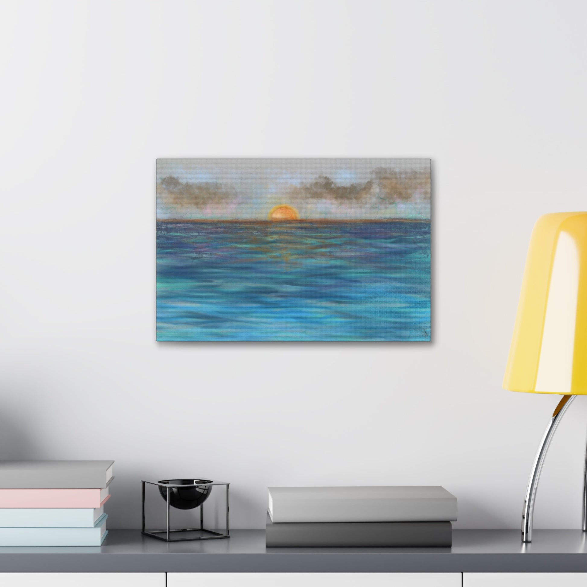 Blue Sunset Canvas Print - Alja Design