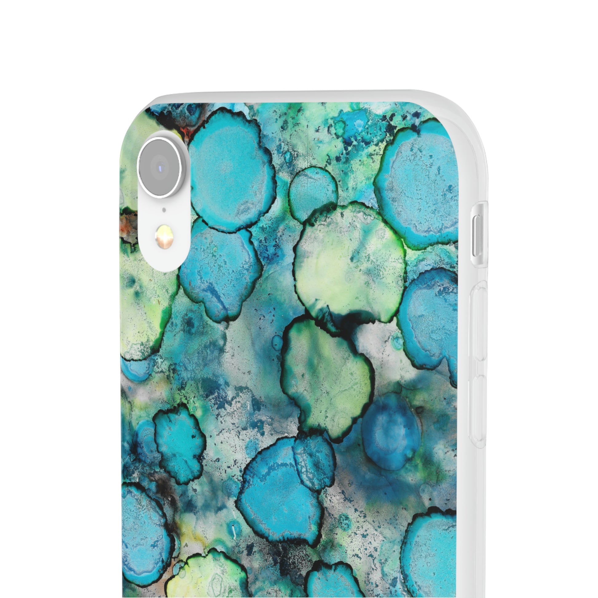 iPhone and Samsung Galaxy Flexi Phone Case Blue Bubbles - Alja Design