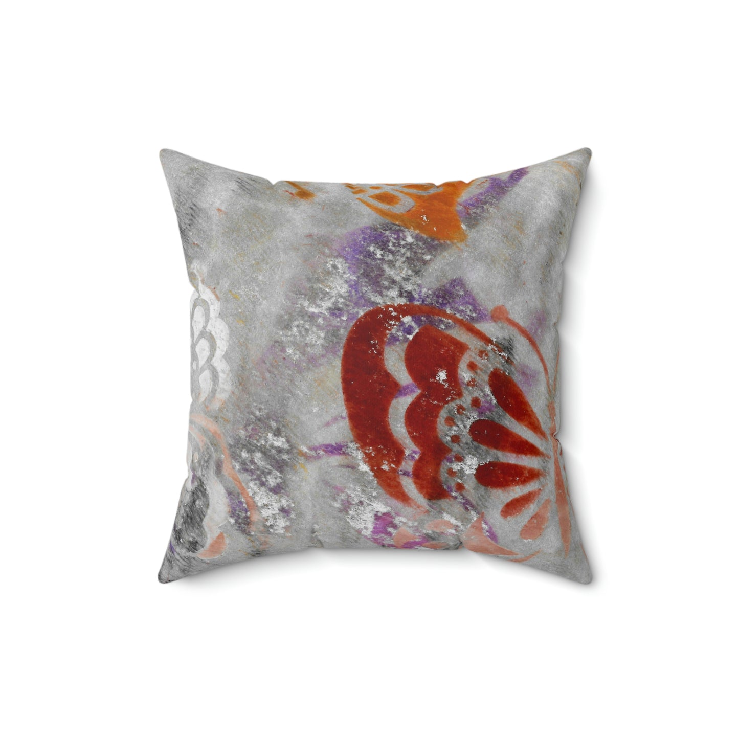 Silver Butterflies Square Pillow - Alja Design