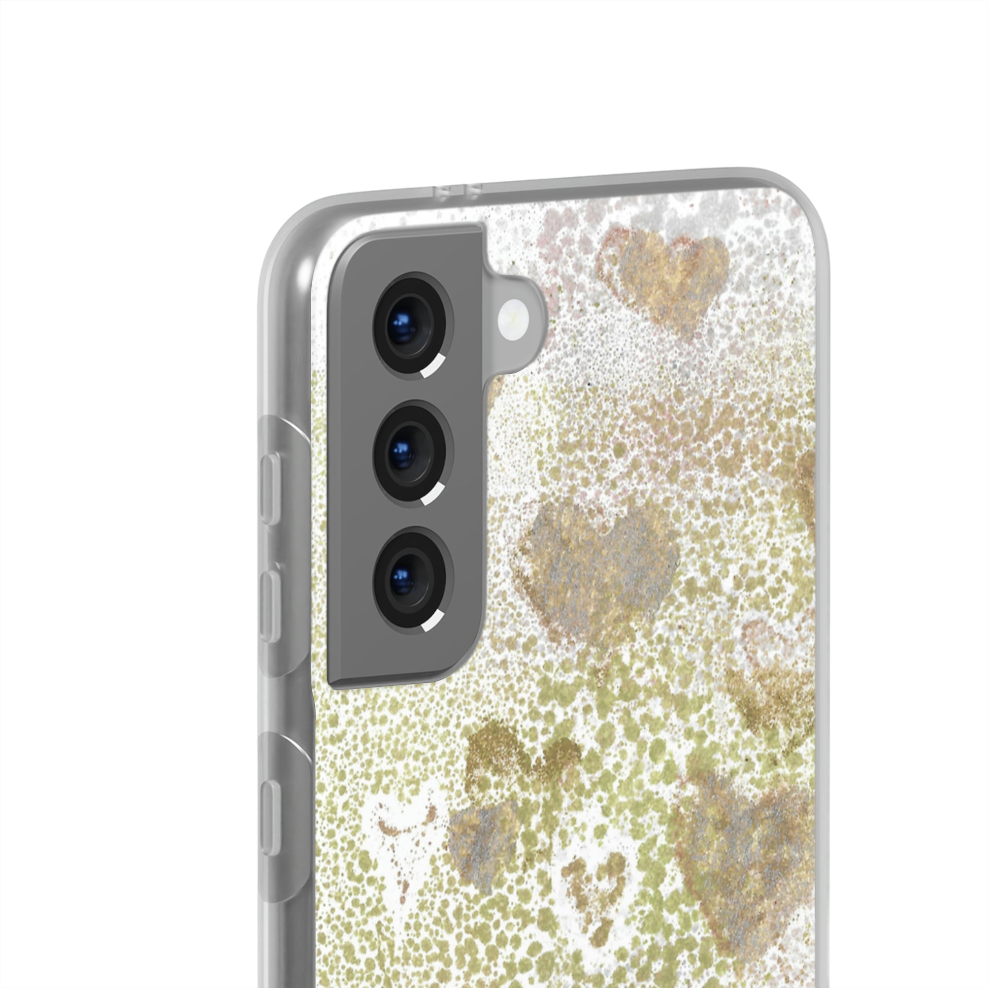 iPhone and Samsung Galaxy Flexi Phone Case Green Hearts - Alja Design