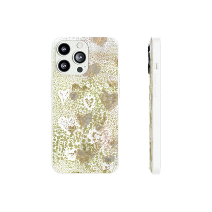 iPhone and Samsung Galaxy Flexi Phone Case Green Hearts - Alja Design