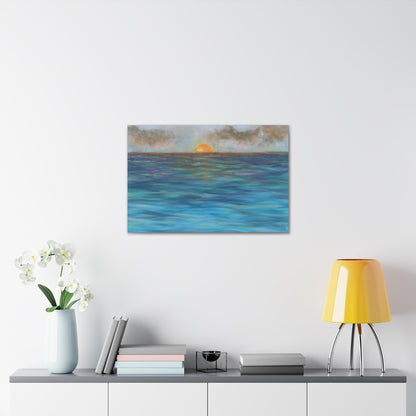 Blue Sunset Canvas Print - Alja Design