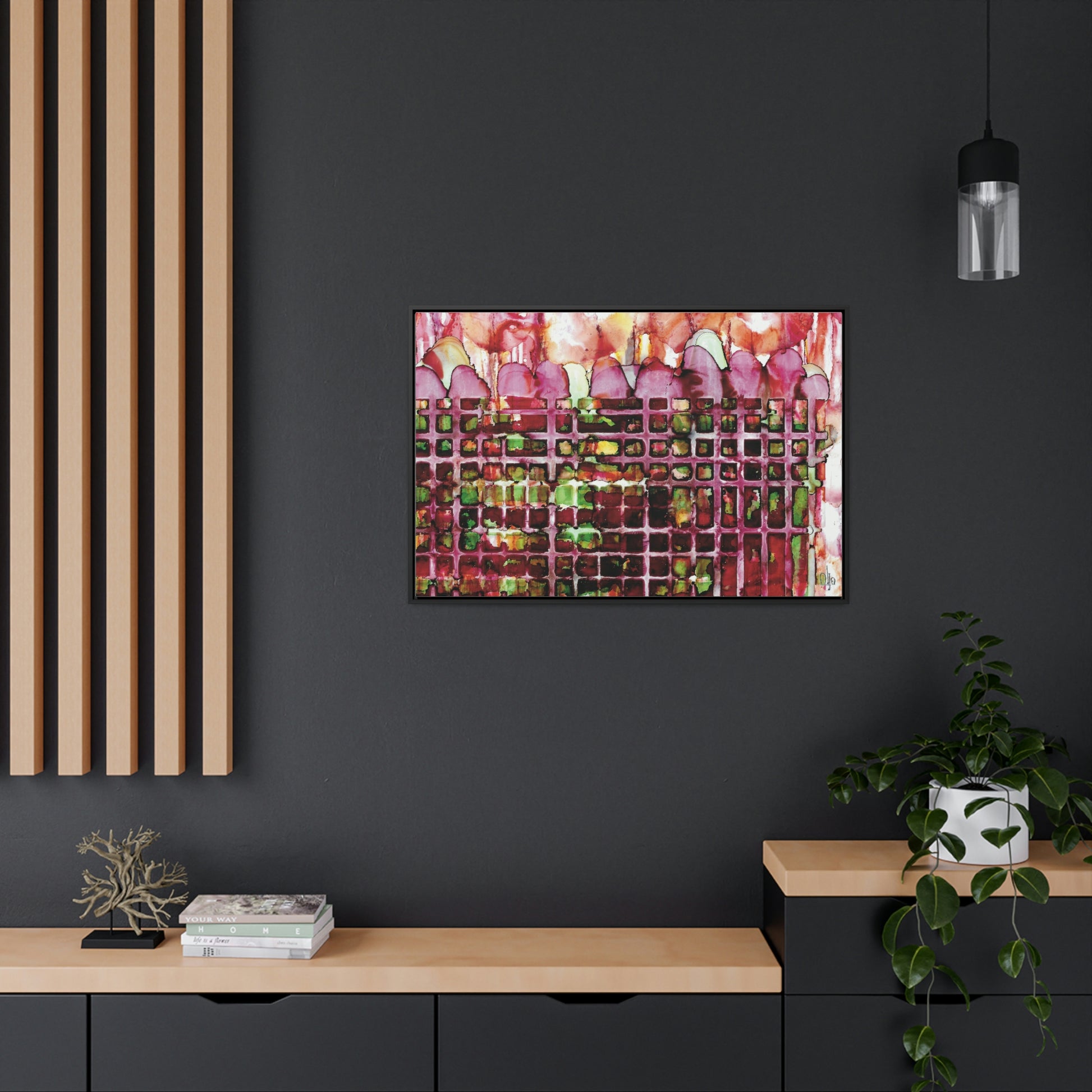 Off the Grid 14 Framed Canvas Print - Alja Design