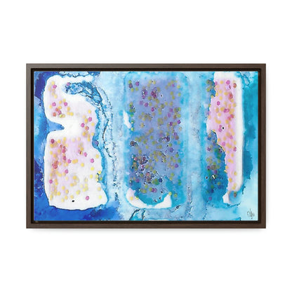 Blue Ice 4 Framed Canvas Print - Alja Design
