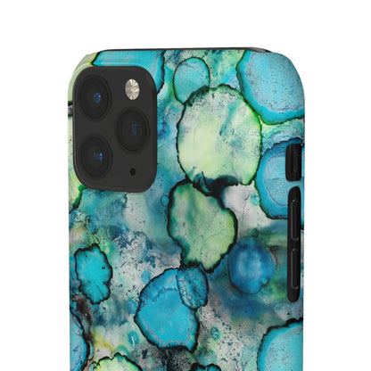 iPhone Samsung Galaxy Pixel5G Snap Case Phone Case Blue Bubbles