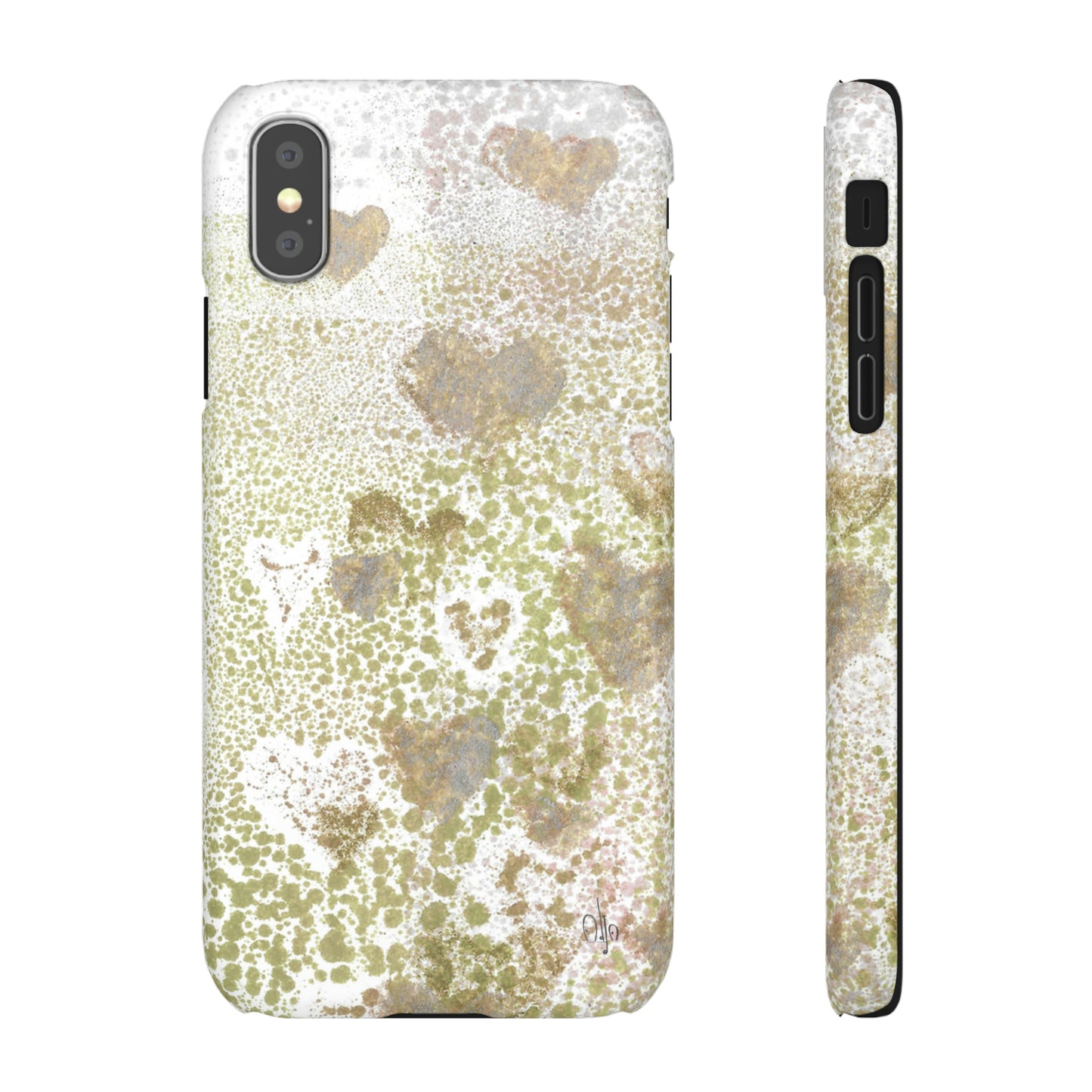 iPhone Samsung Galaxy Pixel5G Snap Case Phone Case Green Hearts