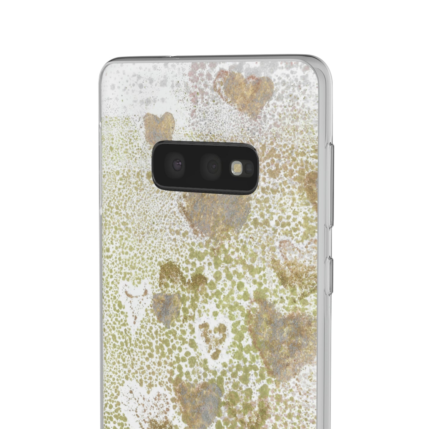 iPhone and Samsung Galaxy Flexi Phone Case Green Hearts - Alja Design