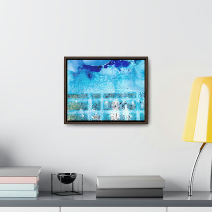 Blue Ice 8 Framed Canvas Print - Alja Design