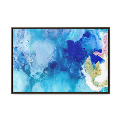 Blue Ice 3 Framed Canvas Print - Alja Design