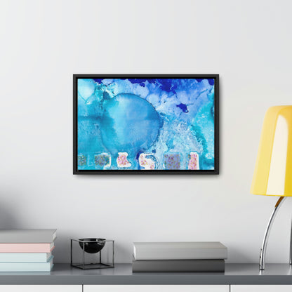 Blue Ice 9 Framed Canvas Print - Alja Design