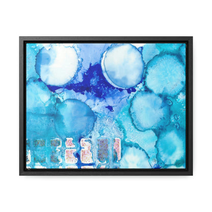 Blue Ice 5 Framed Canvas Print - Alja Design
