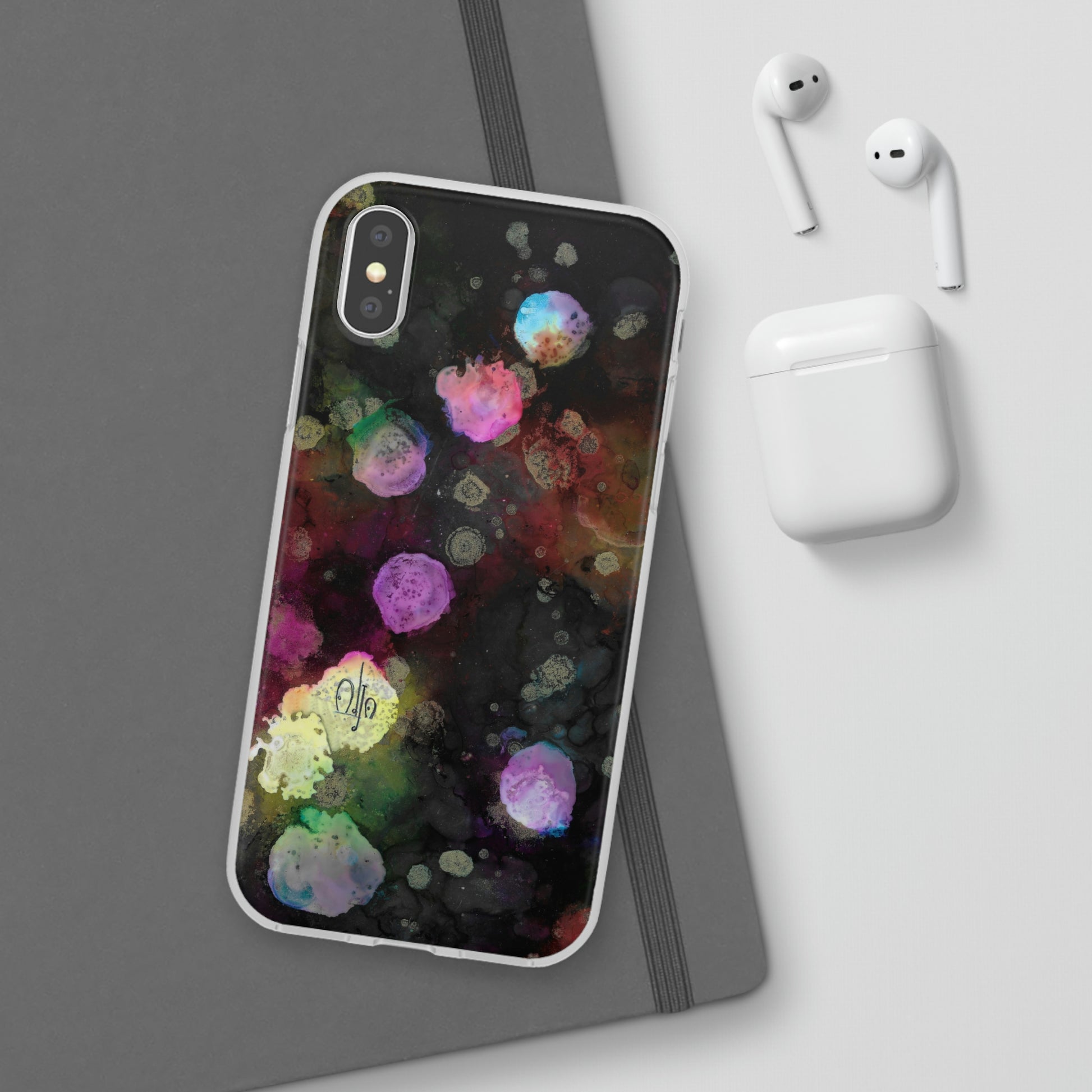 iPhone and Samsung Galaxy  Flexi Phone Case Black Space - Alja Design