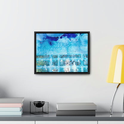 Blue Ice 8 Framed Canvas Print - Alja Design