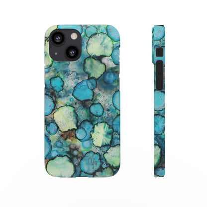 iPhone Samsung Galaxy Pixel5G Snap Case Phone Case Blue Bubbles