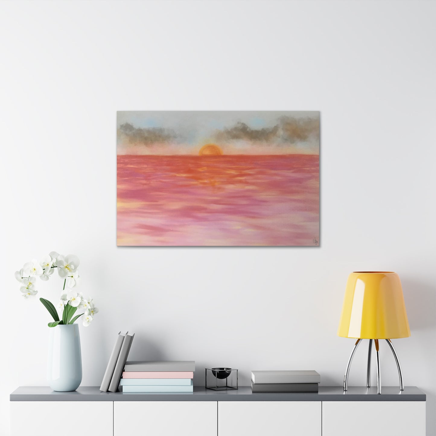 Red Sunset Canvas Print - Alja Design