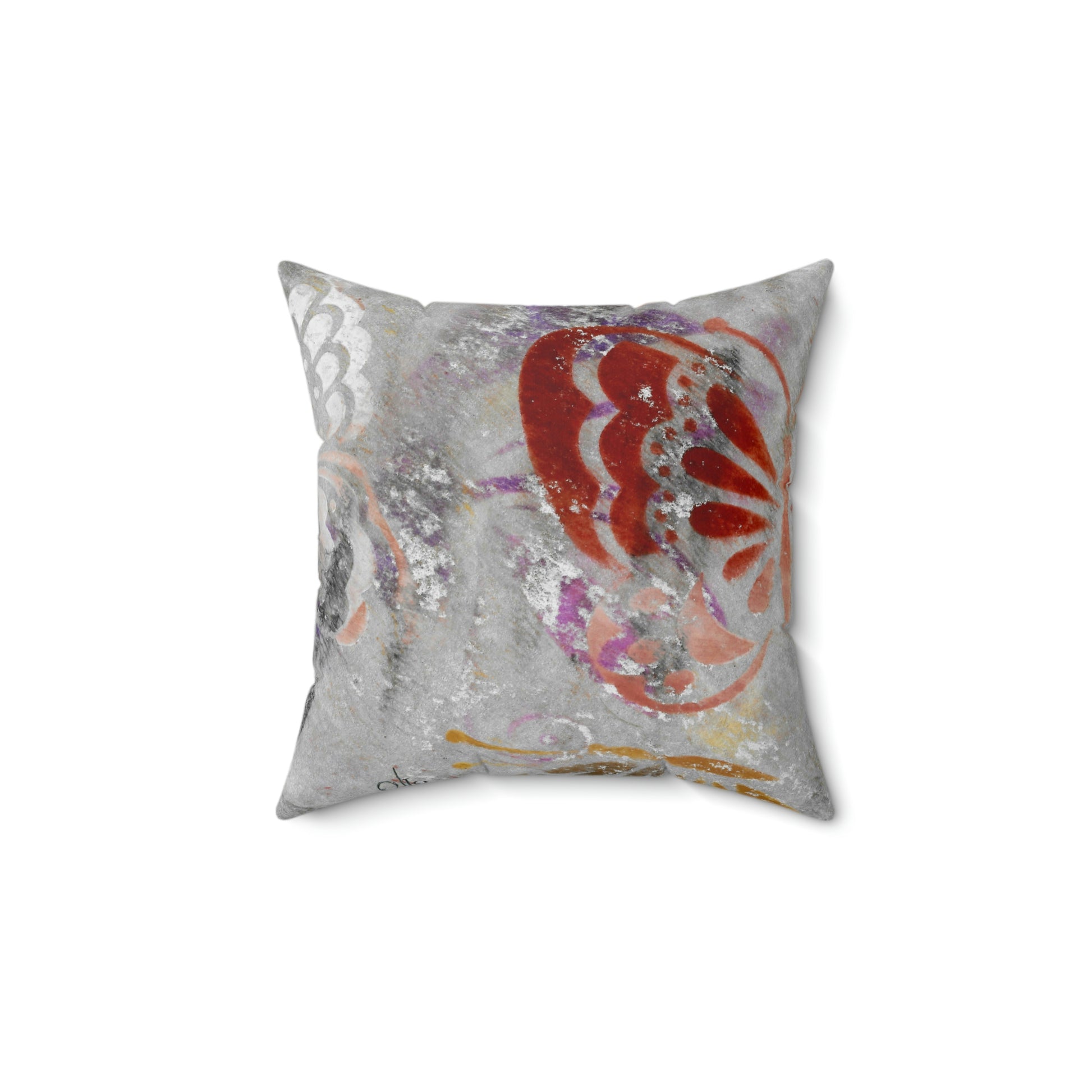 Silver Butterflies Square Pillow - Alja Design
