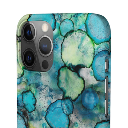 iPhone Samsung Galaxy Pixel5G Snap Case Phone Case Blue Bubbles