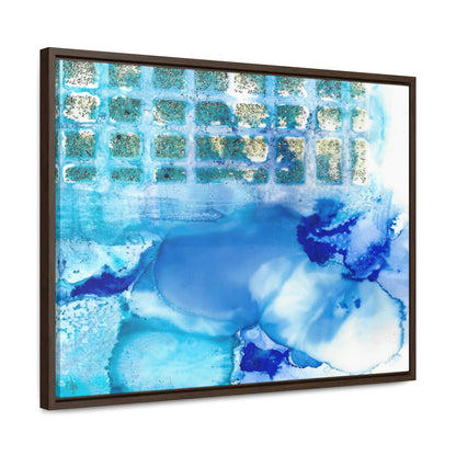 Blue Ice 12 Framed Canvas Print - Alja Design