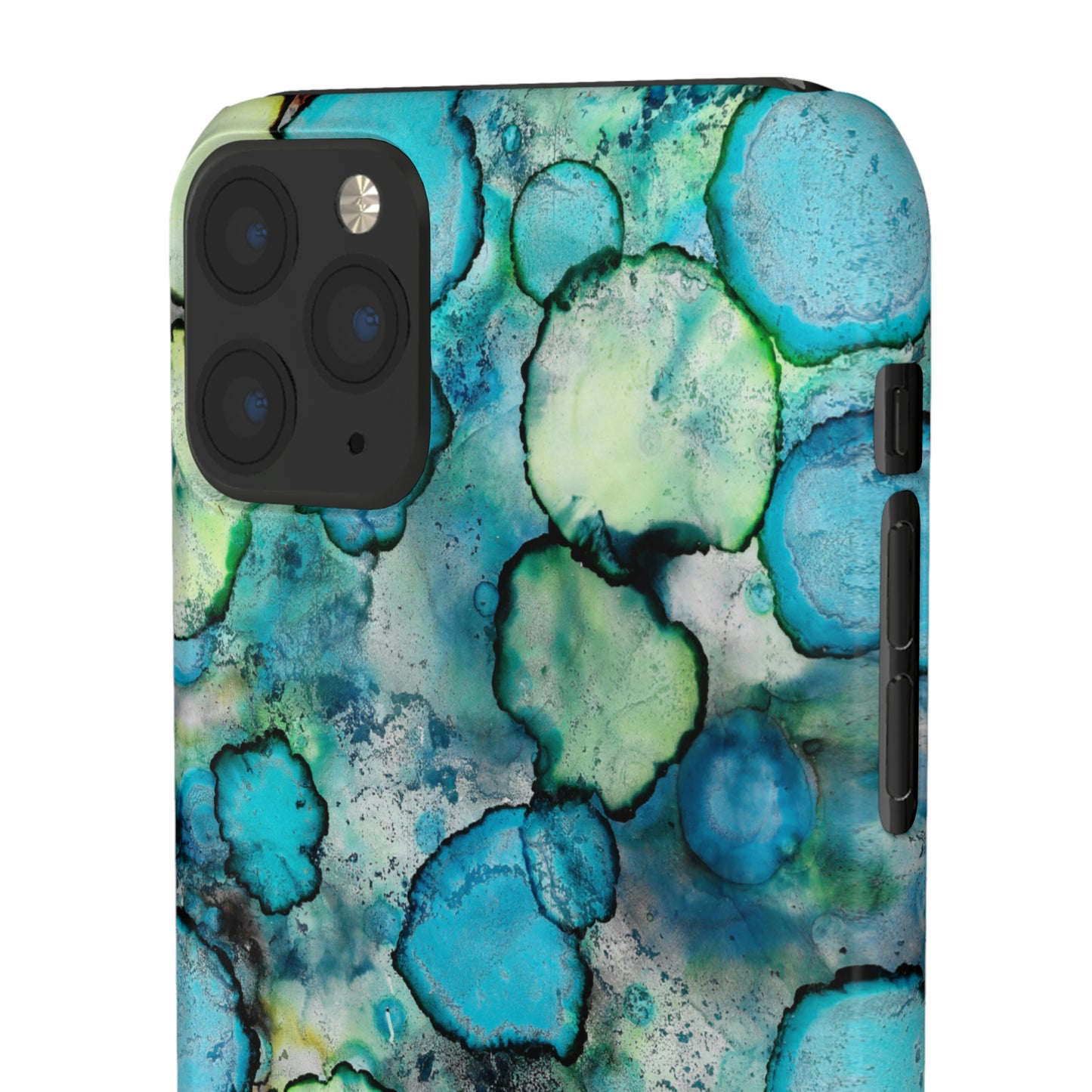 iPhone Samsung Galaxy Pixel5G Snap Case Phone Case Blue Bubbles