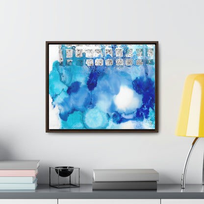 Blue Ice 2 Framed Canvas Print - Alja Design