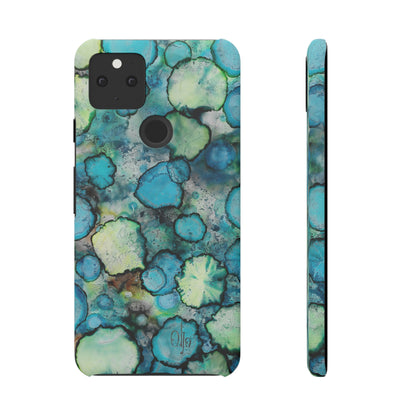 iPhone Samsung Galaxy Pixel5G Snap Case Phone Case Blue Bubbles