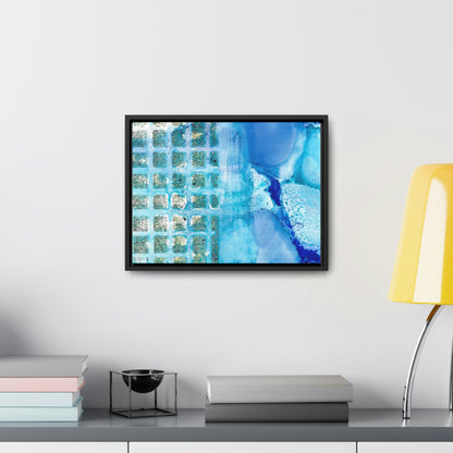 Blue Ice 14 Framed Canvas Print - Alja Design