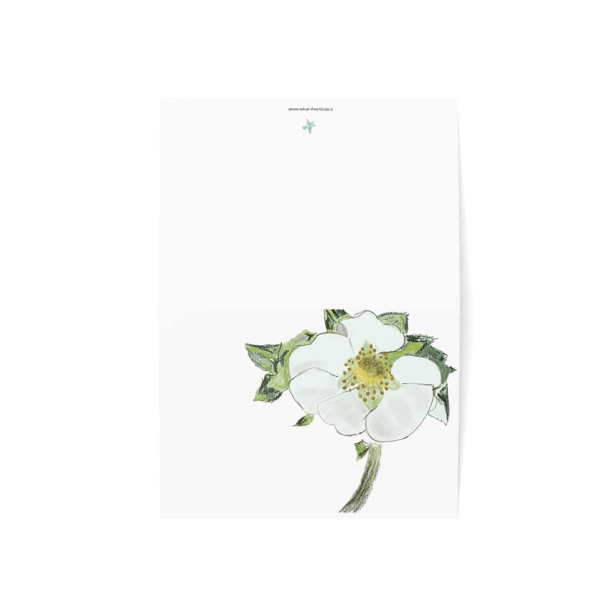 Strawberry Blossom Folded Greeting Card