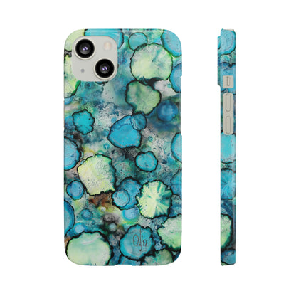 iPhone Samsung Galaxy Pixel5G Snap Case Phone Case Blue Bubbles