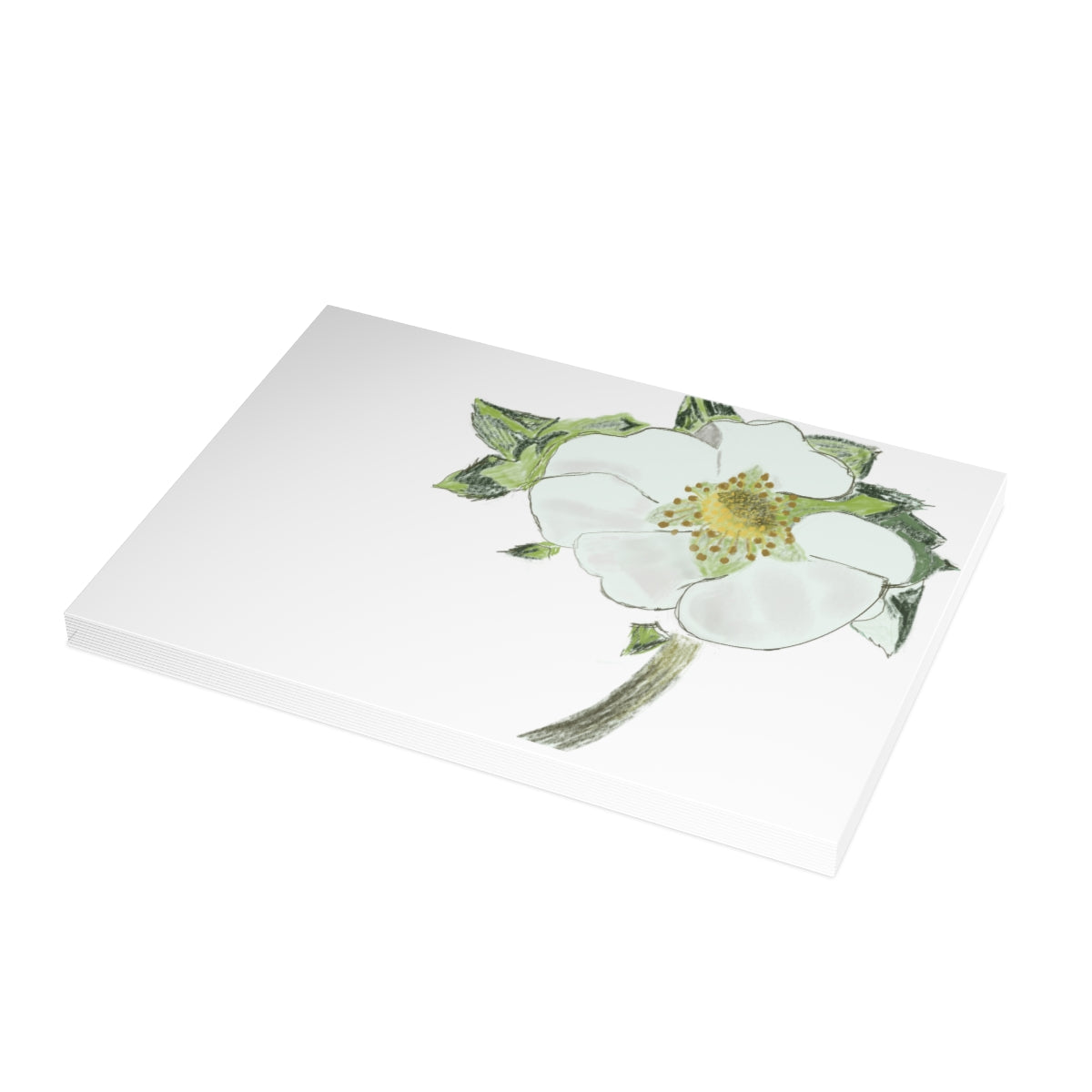 Strawberry Blossom Folded Greeting Card