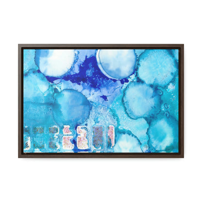 Blue Ice 5 Framed Canvas Print - Alja Design