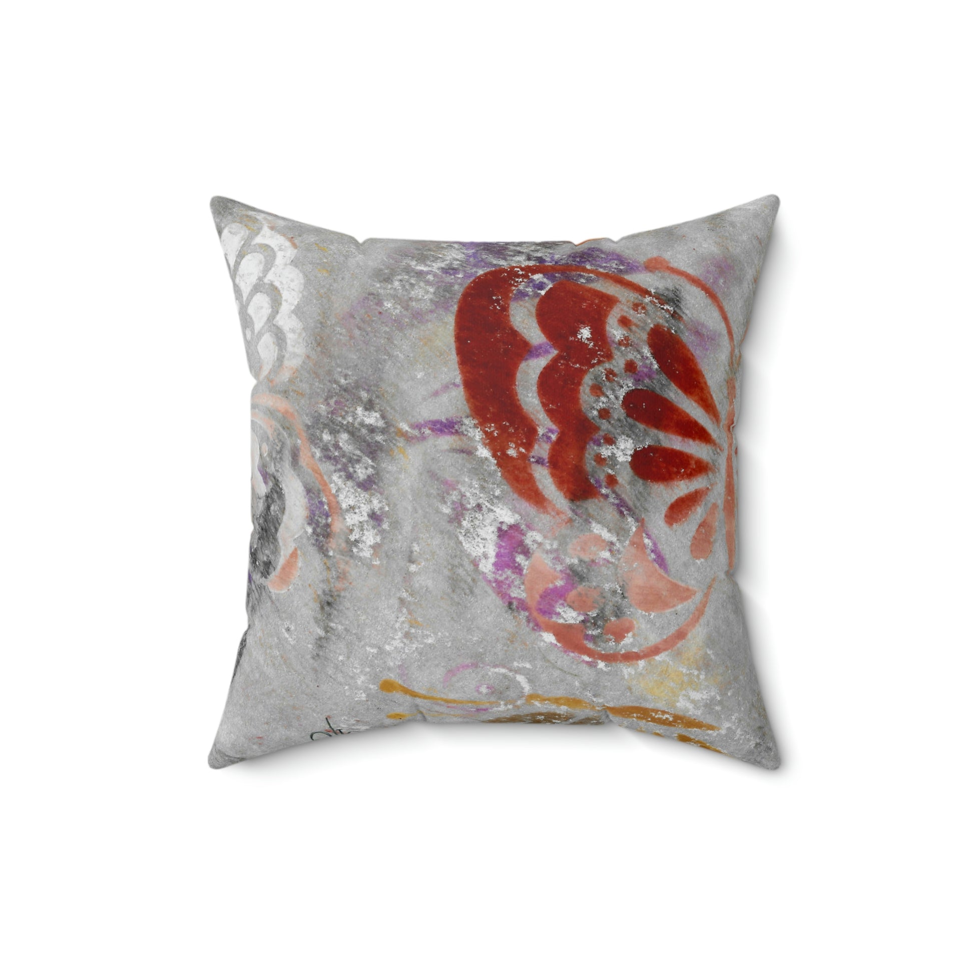 Silver Butterflies Square Pillow - Alja Design