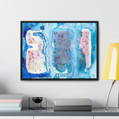 Blue Ice 4 Framed Canvas Print - Alja Design